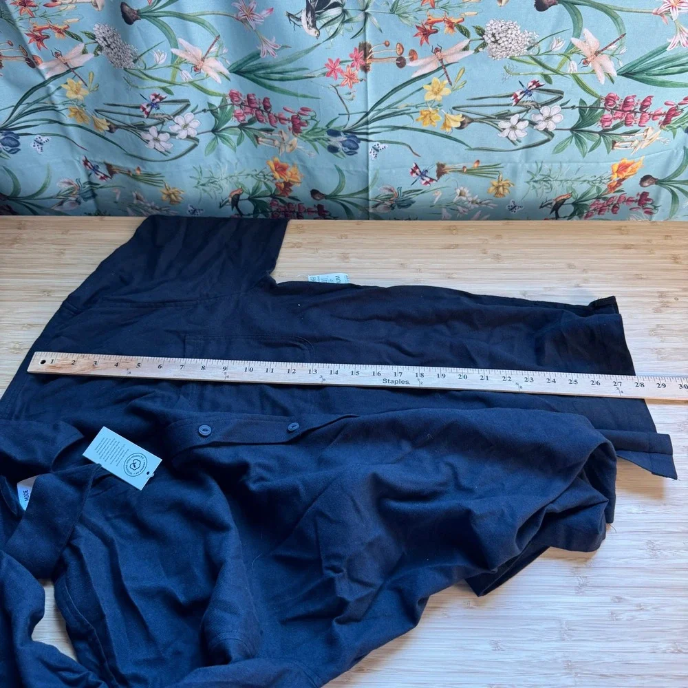 Mode of One Mens Relaxed Fit Flannel Shirt Deep Black 100197730MN Medium NWT